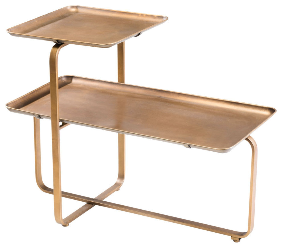 Coffee Table, Rectangular, Steel Metal, Gold, Lounge Cafe Lobby Hospitality