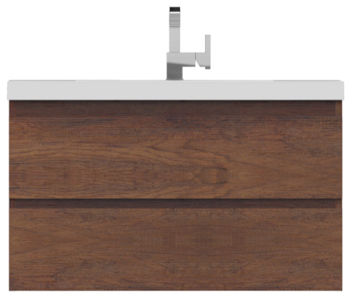 Paterno 36" Wall Mounted Bathroom Vanity, Rosewood