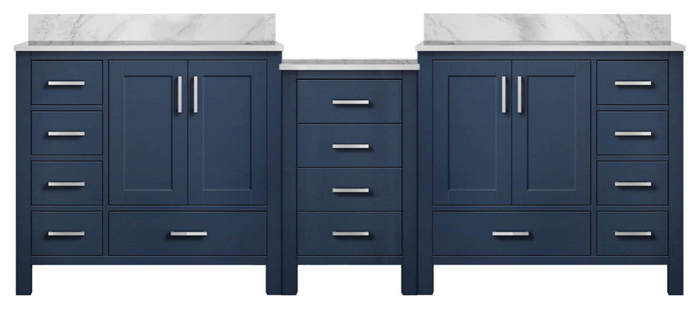 Lexora Coraline Double Bath Vanity Navy Blue 92 Vanity With Countertop