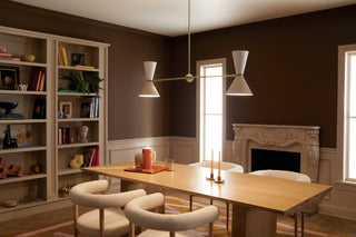 Phix 4 Light Chandelier Linear, Single, Champagne Bronze and Greige