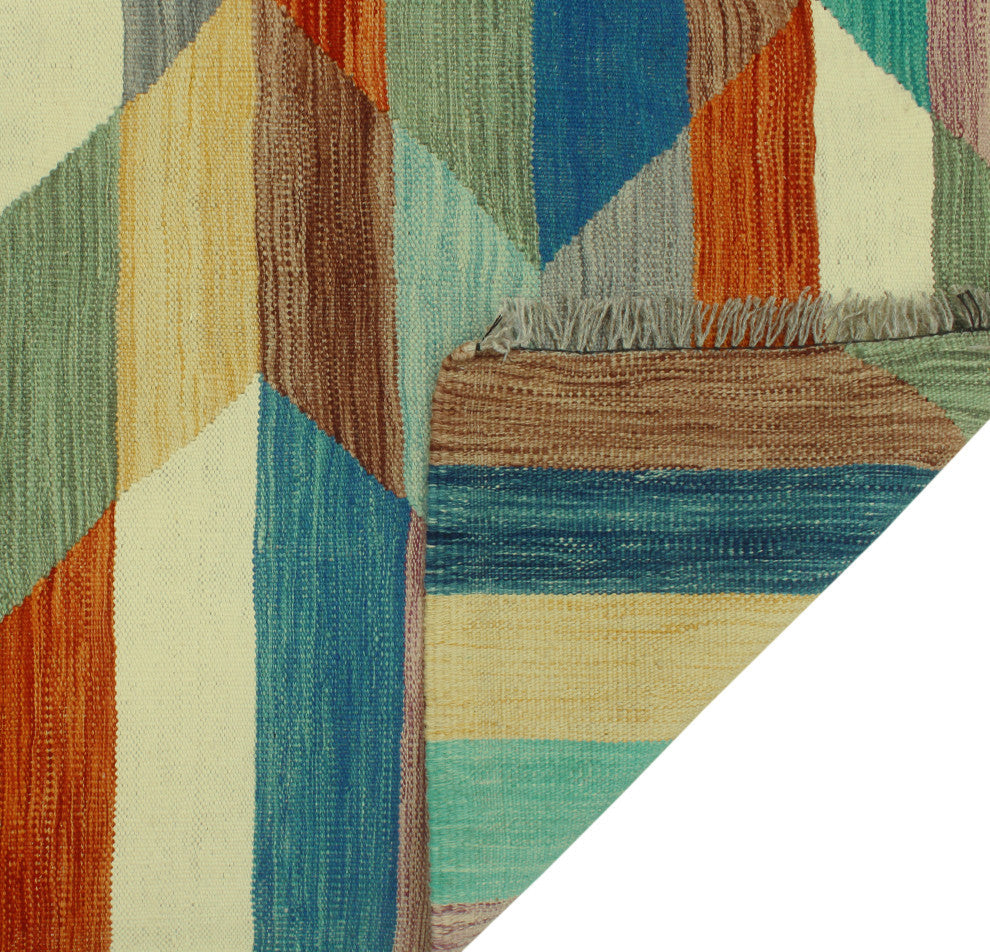 Winchester Kilim Shehzad Blue/Rust Rug, 4'8x6'8