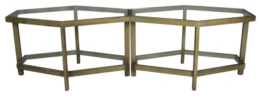 Modern Hexagonal Glass Top Coffee Table