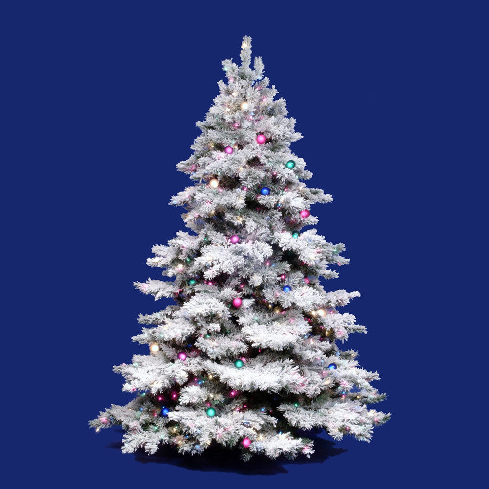 Vickerman Flocked Alaskan Pine Tree, 3', Clear Lights