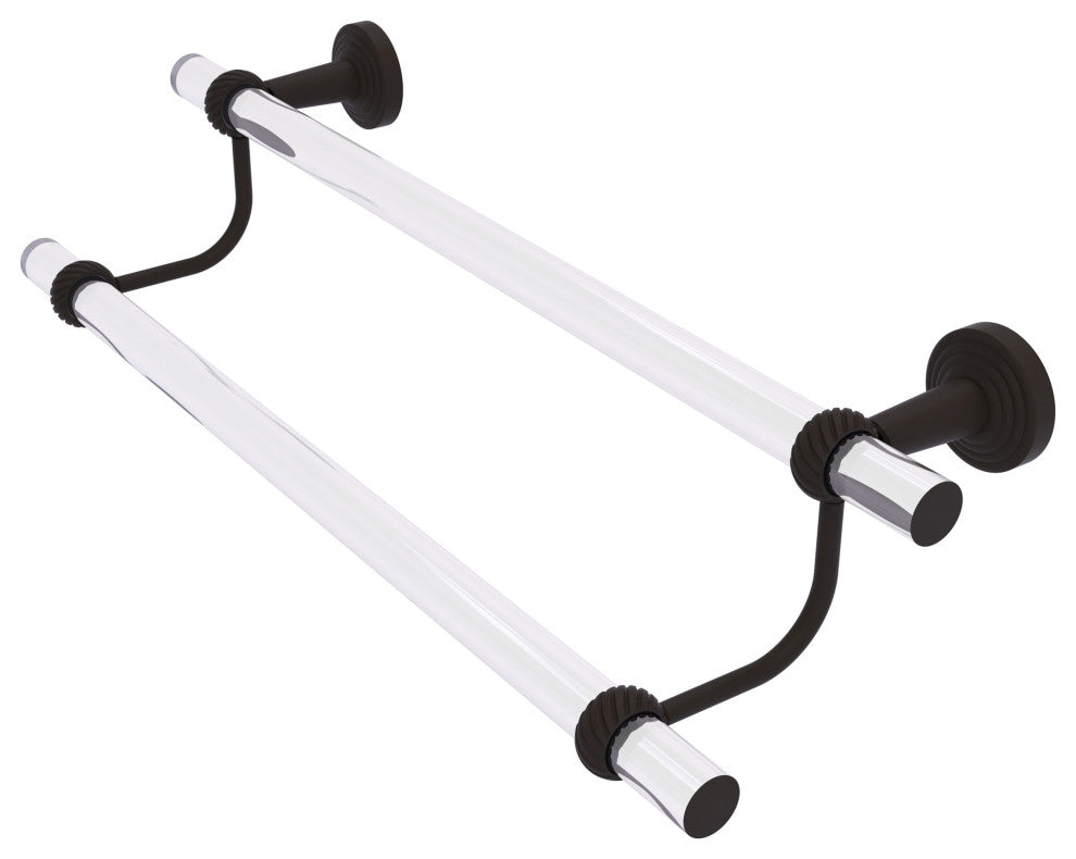 Pacific Beach 36" Double Towel Bar with Twisted Accents, Oil Rubbed Bronze
