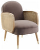 Modern Mocha Velvet With Cane Accent Chair