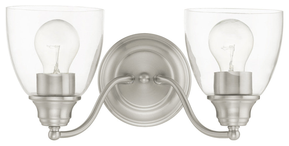 Brushed Nickel Transitional, Colonial, Vanity Sconce