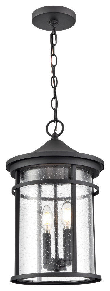 2 Light 10.5 in. Textured Black Outdoor