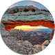 Sunrise At Mesa Arch In Canyon Lands, Landscape Disc Metal Artwork, 23"