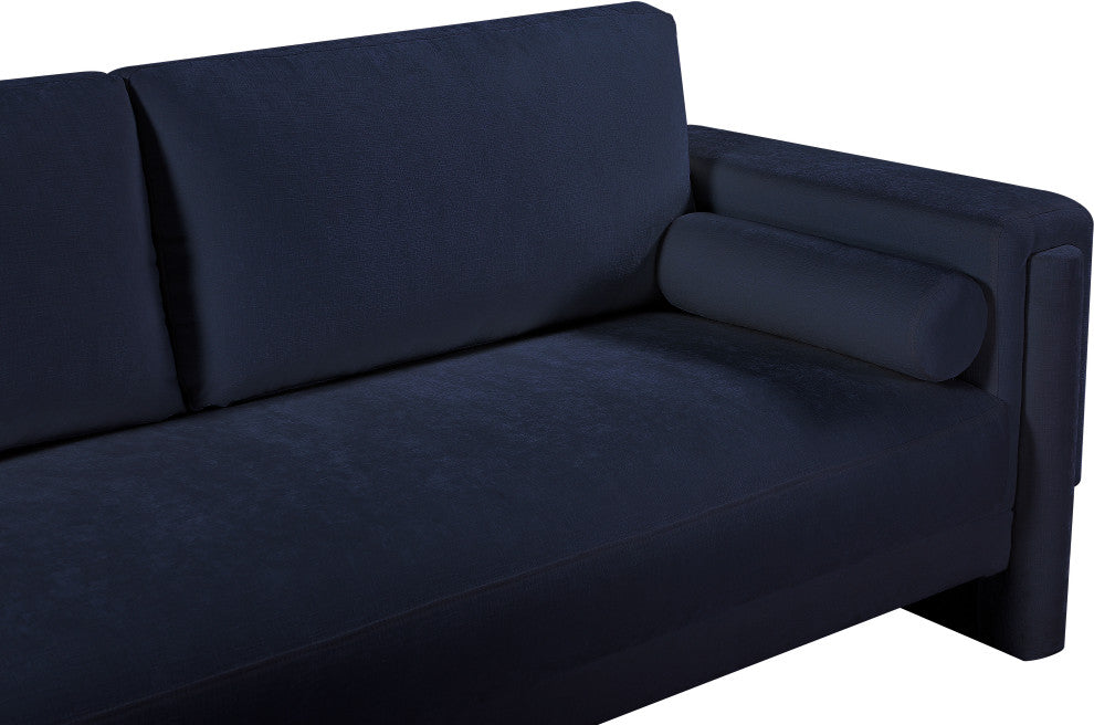 Madeline Chenille Fabric Upholstered Chair, Navy, Sofa