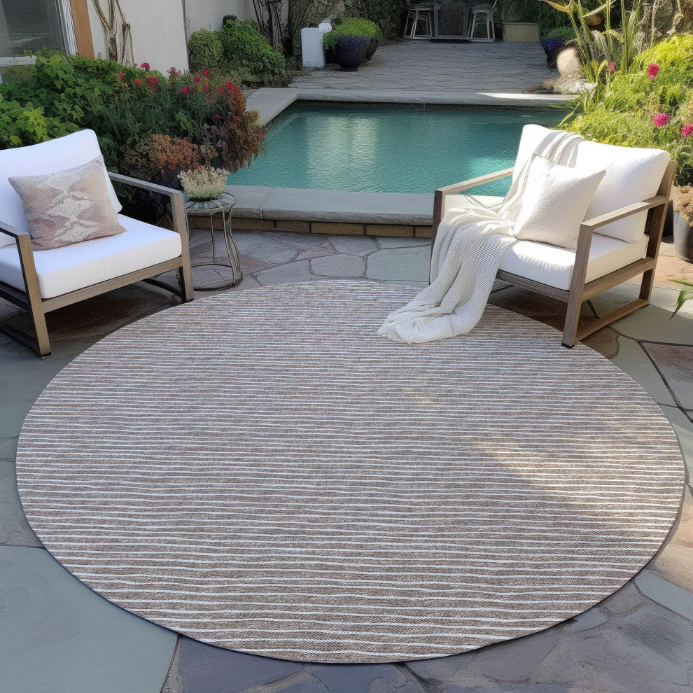 Indoor/Outdoor Laidley LA1 Taupe Machine Washable 10' x 10' Rug