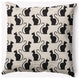 20" x 20" Spooky Cats Indoor/Outdoor Polyester Throw Pillow, Cream