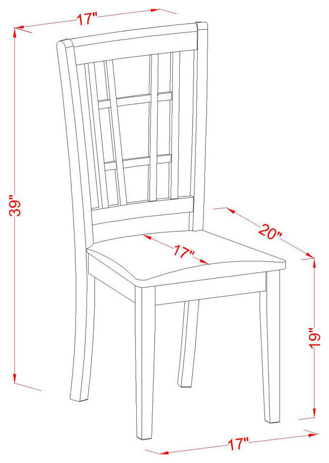 Nicoli Dining Chair With Faux Leather Upholstered Seat Set of 2