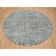 Dark Gray Hand Spun Undyed Wool,Hand Knotted,Round Oriental Rug, 10'1"x10'1"