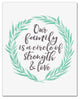 Our Family Quote Green Wreath Wall Art, 8x10