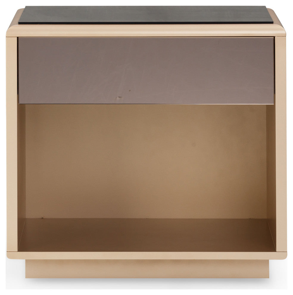 Martha Taupe Mirrored Nightstand