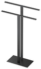 Modern Floor 2 Level Towel Holder, Matte Black