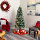 6' Frosted Tip British Columbia Mountain Pine Faux Xmas Tree W/Lights, Pinecones