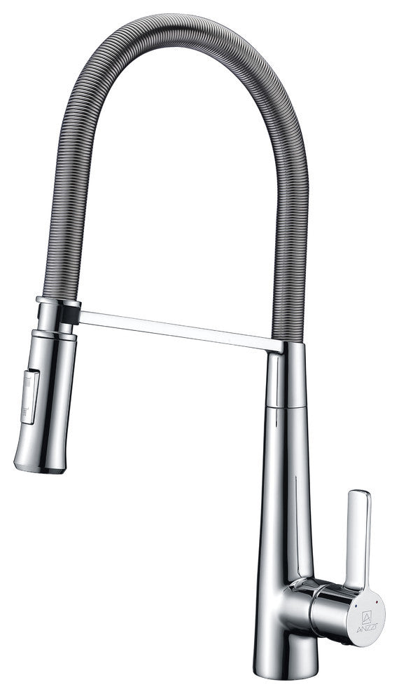 Apollo Single Handle Pull-Down Sprayer Kitchen Faucet, Polished Chrome
