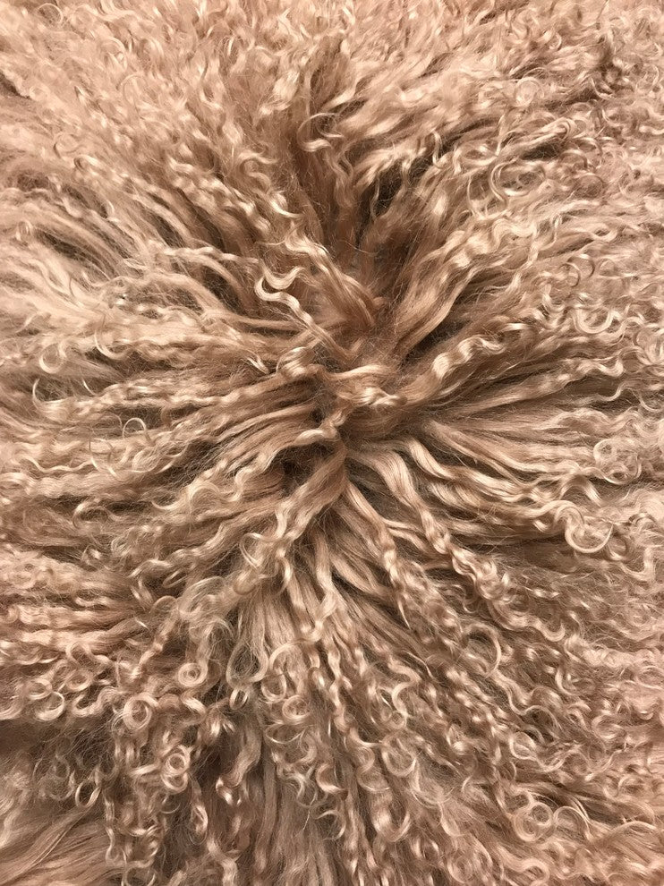 Tibetan Lamb Pillow, Spice, 20"