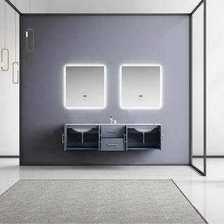 Geneva Transitional Dark Grey 72" Double Vanity with 30" Led Mirrors
