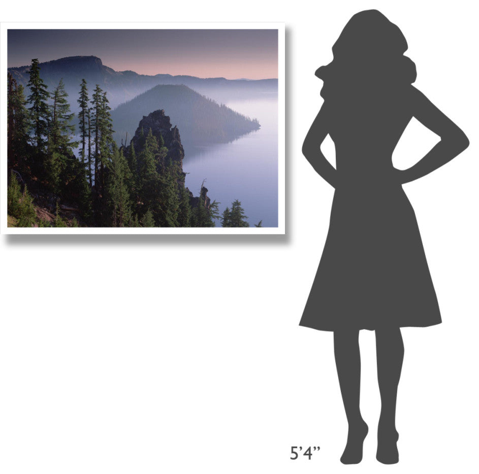"Wizard Island in the center of Crater Lake, Crater Lake NP" Paper Art, 42"x32"