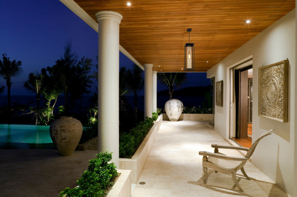 Zlite 584CHB-DBZ-OBS 1-Light Outdoor Chain Mount Ceiling Fixture, Clear