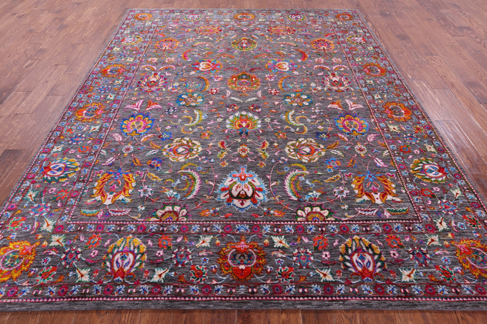 8' 0" X 10' 0" Persian Wool & Silk Hand Knotted Rug - Q14923