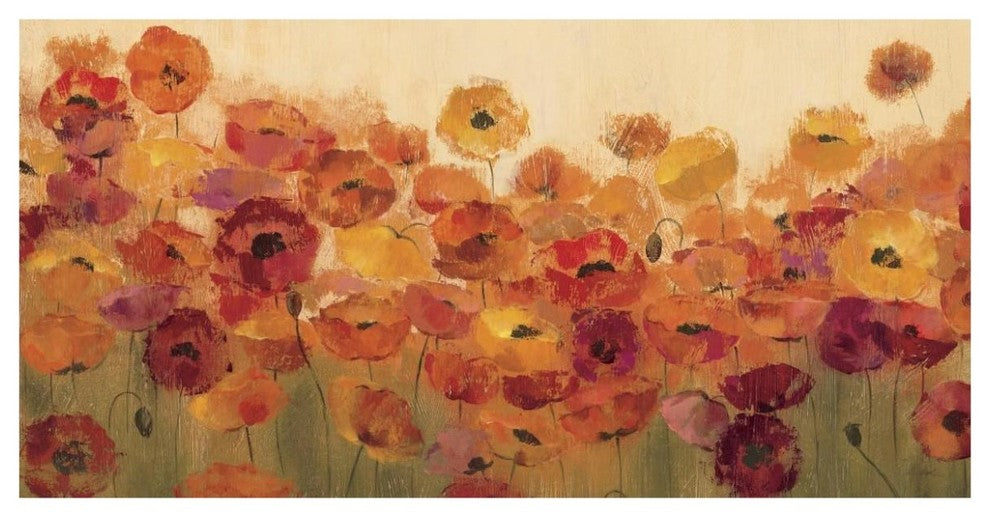 "Summer Poppies" Digital Paper Print by Silvia Vassileva, 74"x38"