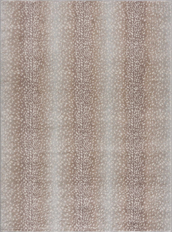 Hauteloom Pointblank Tan Leopard Print Rug, 7'10"x10' Rectangle