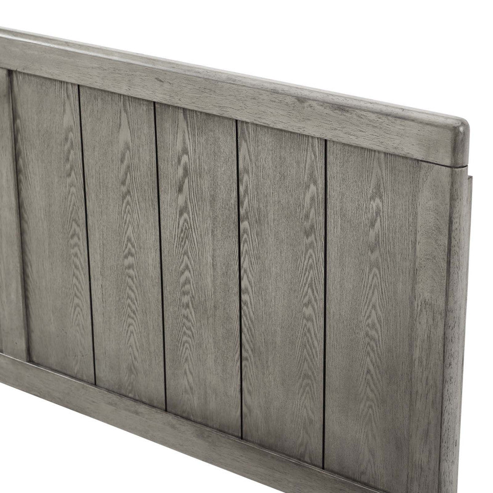 Headboard, Full Size, Wood, Gray, Modern Mid-Century, Bedroom Master Suite