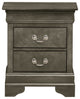 Louis Philippe 2-Drawer Nightstand (24 in. H X 21 in. W X 16 in. D), Gray