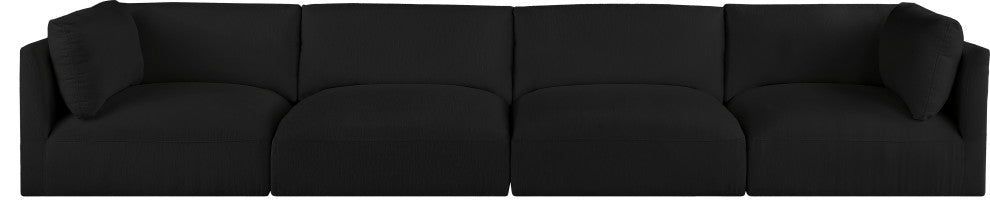 Ease Fabric Upholstered Modular Sofa, Black