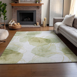 Premium Machine Washable Mayfield AMF544 Green 5' x 7'6" Rug