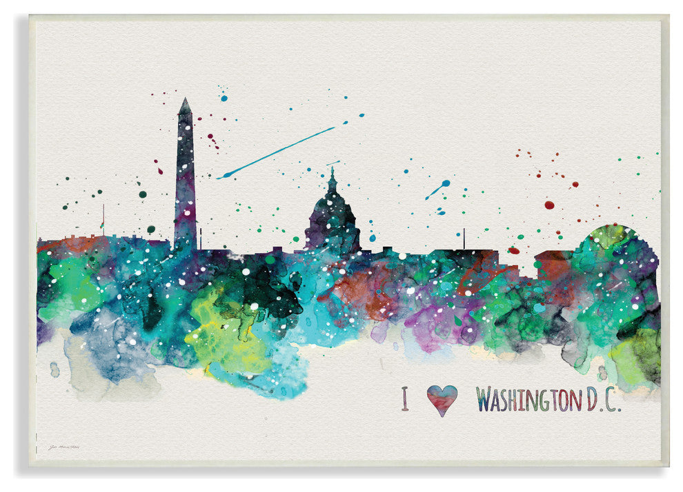 I Love DC Paint Splatter, 12.5x18.5, Wall Plaque Art