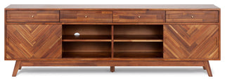 Herringbone High TV Stand, Walnut