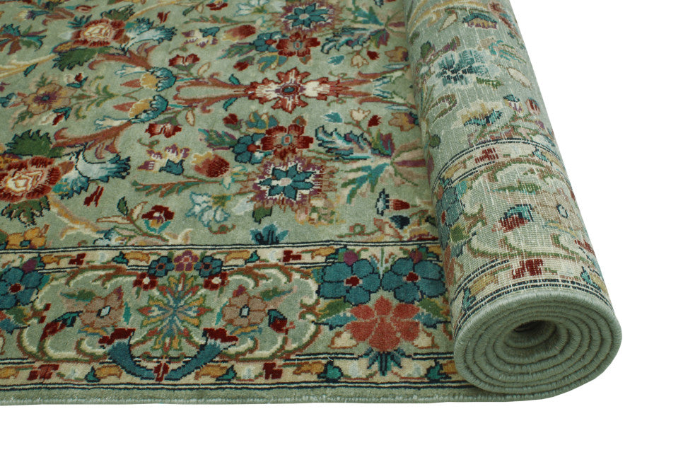 Pak-Persian Eliu Gray/Ivory Runner, 2'6x11'11