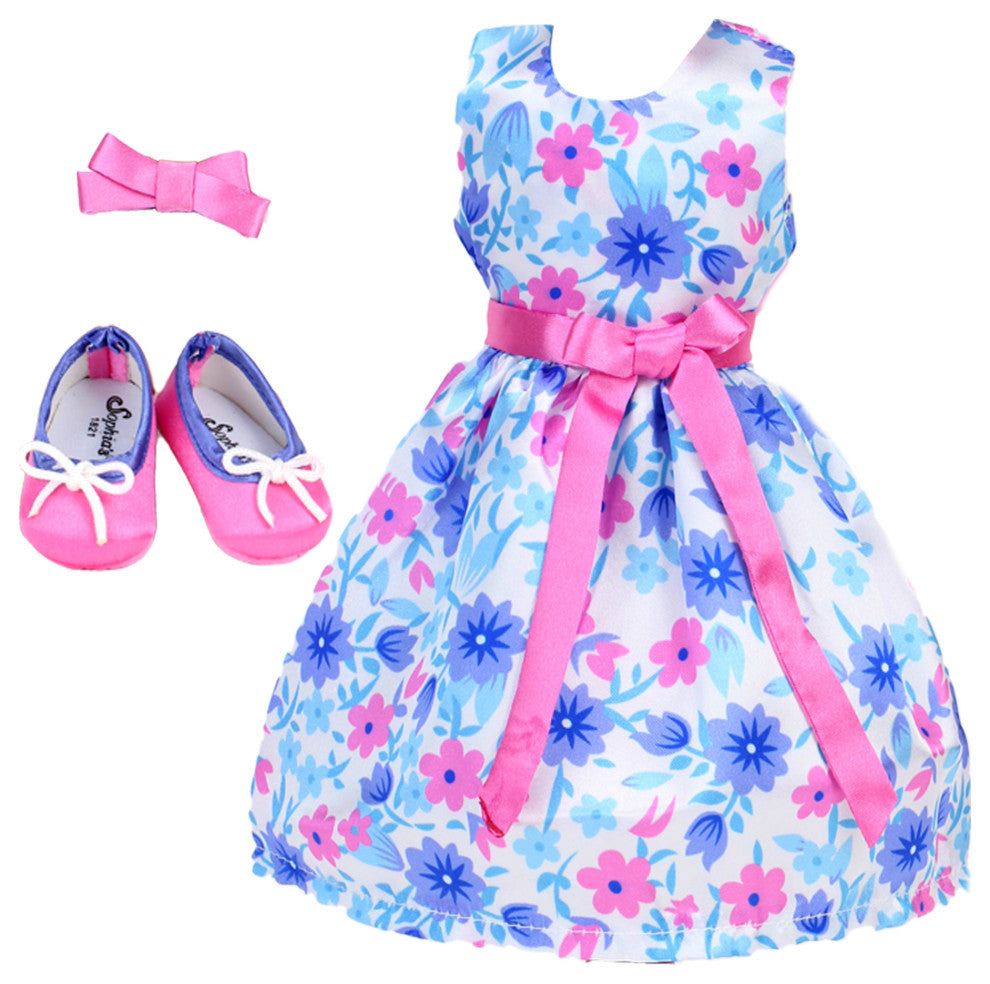 Sophia's Doll Floral Print Party Dress Set