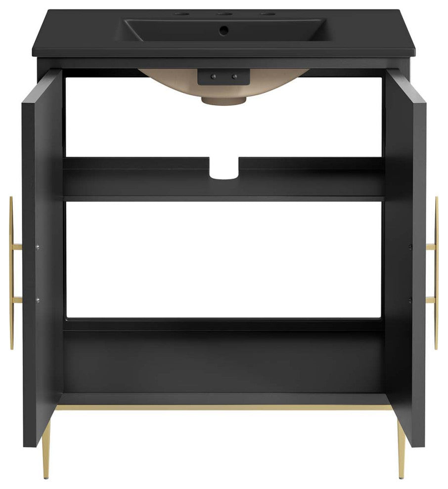 Awaken 30" Bathroom Vanity, Black Black