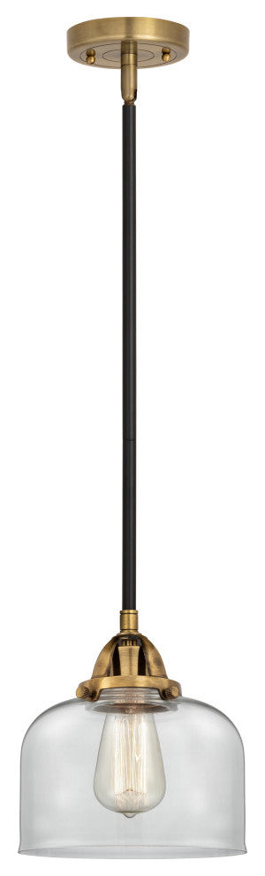 Large Bell Mini Pendant, Black Antique Brass, Clear, Clear