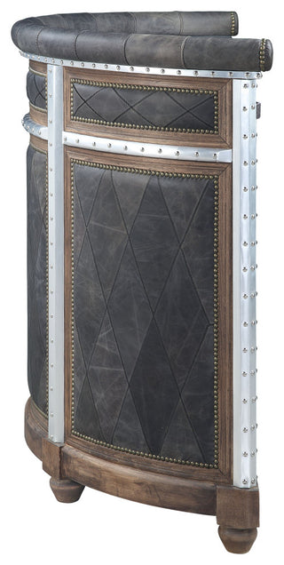 ACME Rahma Bar Table in Antique Ebony Top Grain Leather