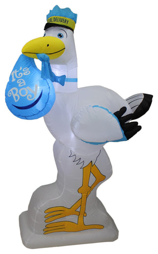 6' Baby Shower Blue Stork Yard Inflatable