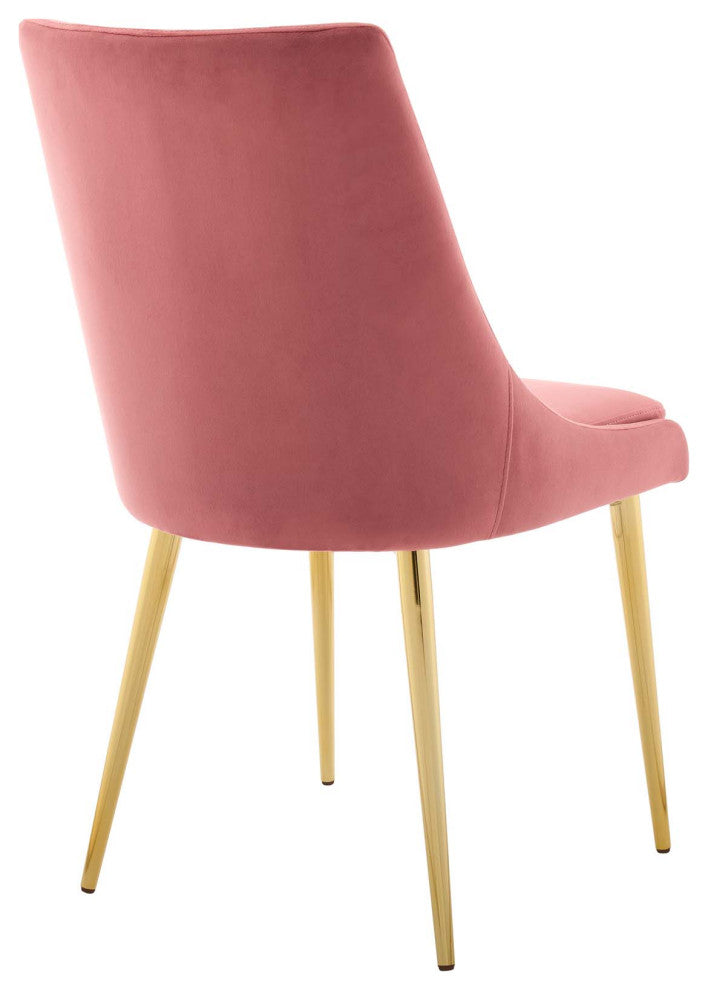 Dusty Rose Viscount Modern Accent Performance Velvet Dining Chair