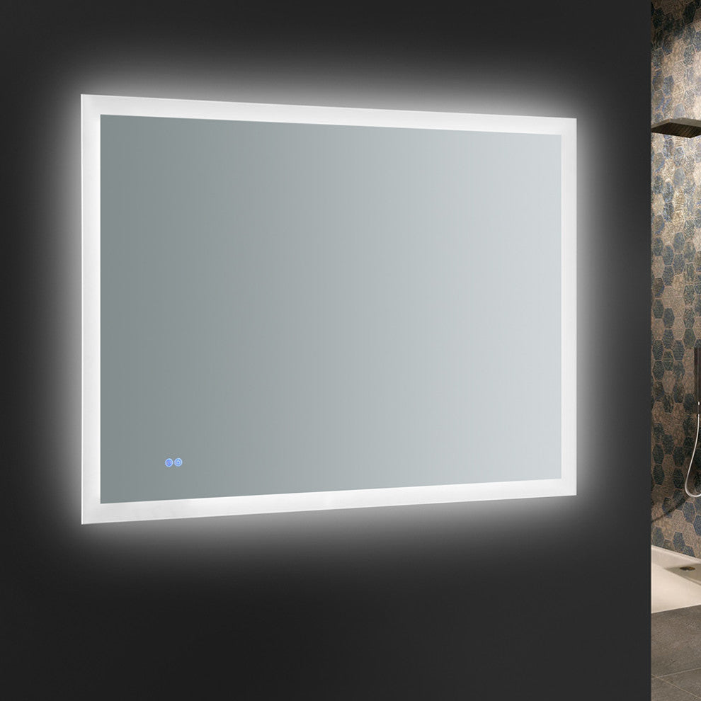 Angelo Bathroom Mirror With Halo Style LED Lighting and Defogger, 48"x36"
