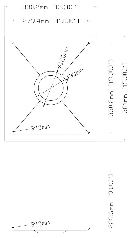Undermount Single Bowl 16 Guage Stainless Steel Kitchen Sink With Accessories , Stainless Steel, 13x15x9 in