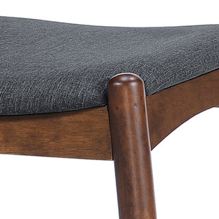 GDF Studio 5-Piece Francaise Mid Century Walnut Finish Dining Set, Charcoal