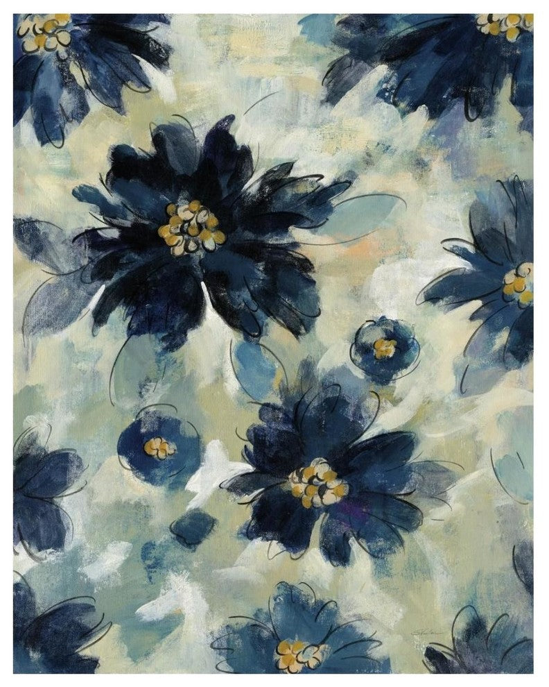 "Inky Floral II" Digital Paper Print by Silvia Vassileva, 24"x30"