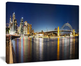 "Cityscape Sydney Nightfall" Panorama Canvas Print40"x30"
