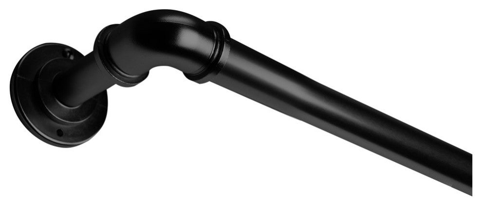 1" Pipe Blackout Curtain Rod, Black, 120"-170"