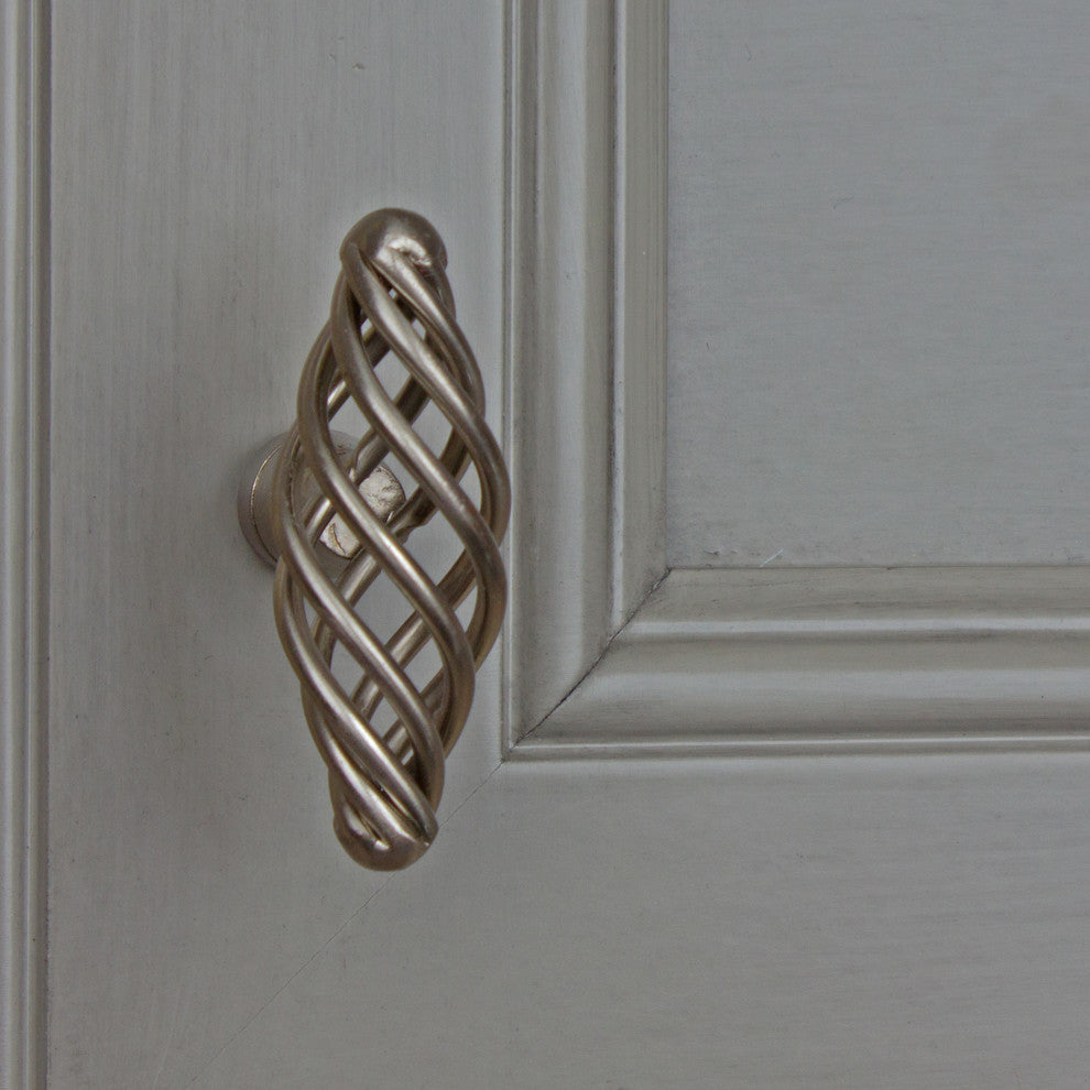 2" Oval Birdcage Knob, Set of 7, Satin Nickel