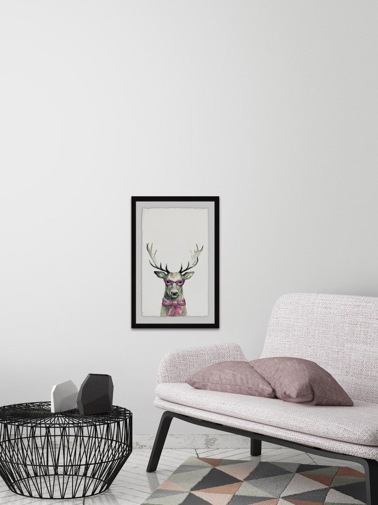 "Pink Buck" Framed Painting Print, 12"x18"